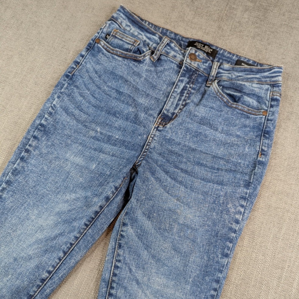Judy Blue Skinny Jeans Womens 9/29 Blue High Rise Acid Wash Stretch Denim Pants